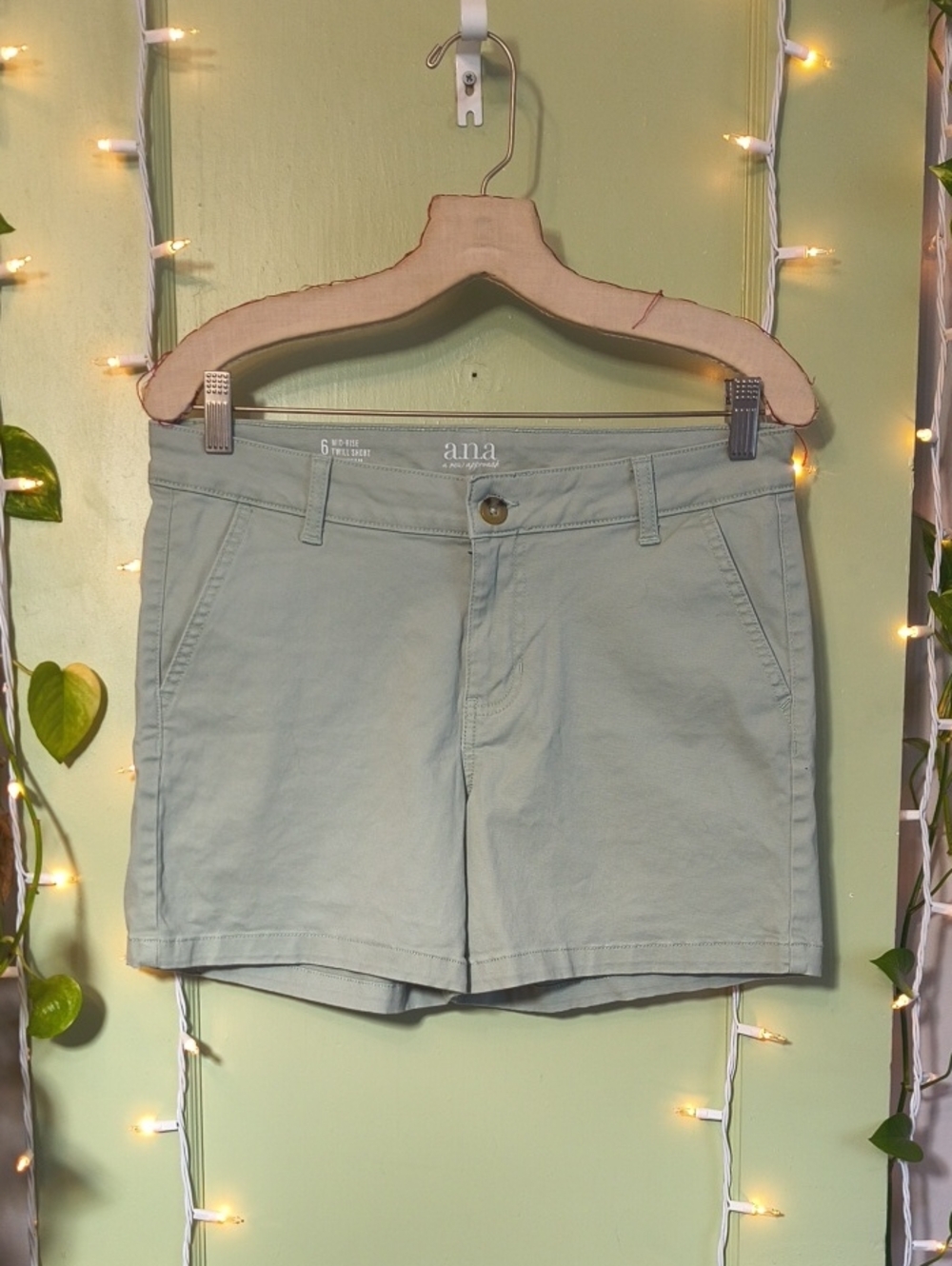 Women's ANA Mid Rise Twill Short 5" Inseam Sage 6 - Picture 11 of 11